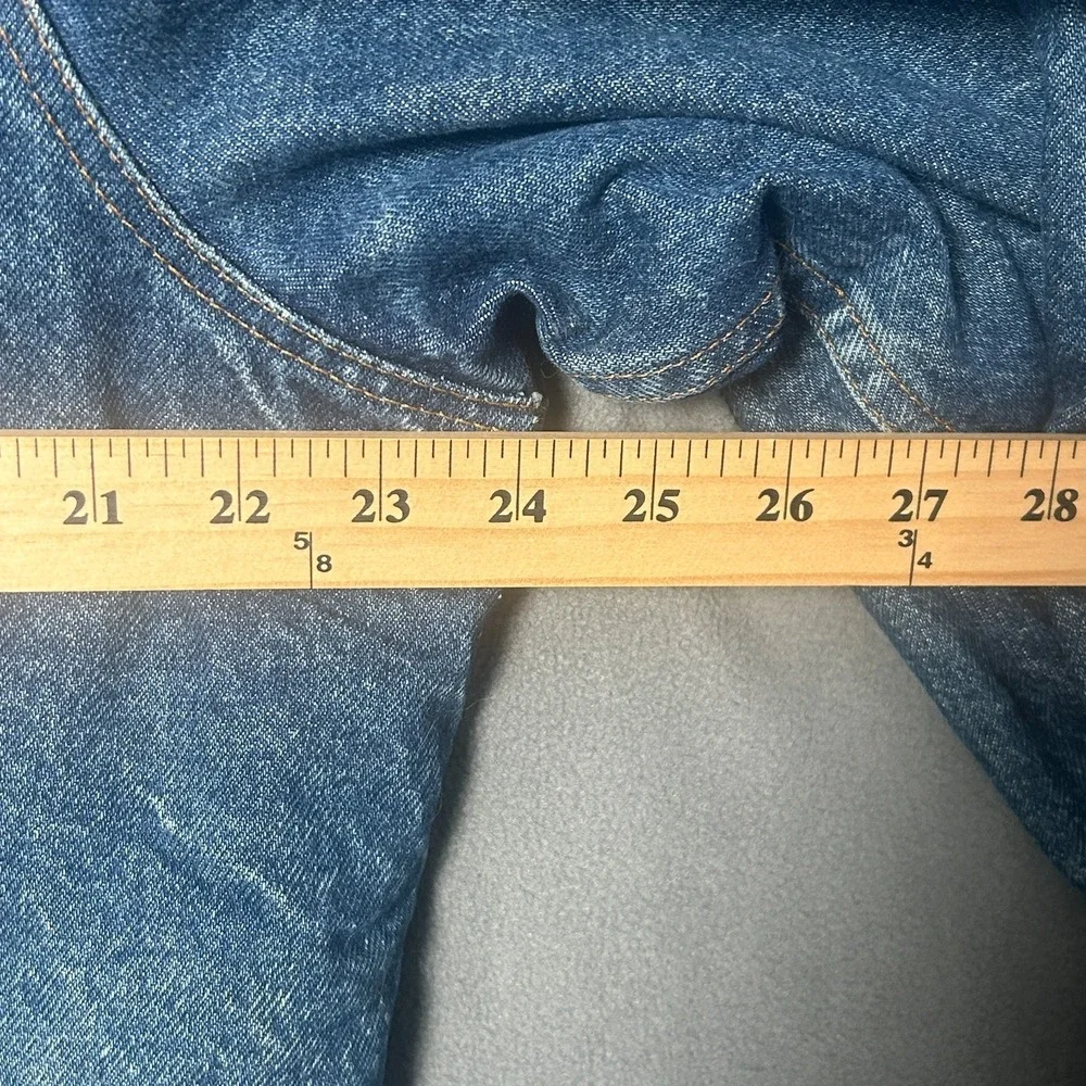 VTG 80s Levis Size 46R Sherpa Lined Denim Trucker Jacket Made In USA Blue Mens